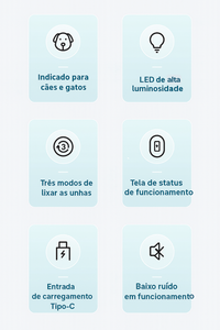 Aparador e Lixador 2 em 1 Pet Pelos Display LED Suprime