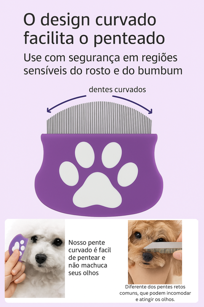 Pente Desembaraça e Remove Pulgas Pet Tuk