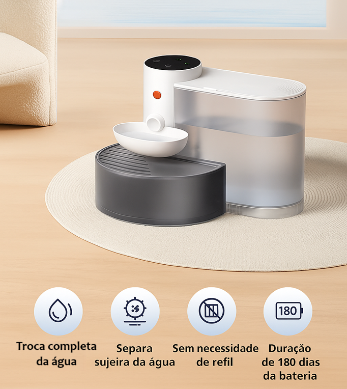 Bebedouro Pet Automático Inteligente Auqua Fresh