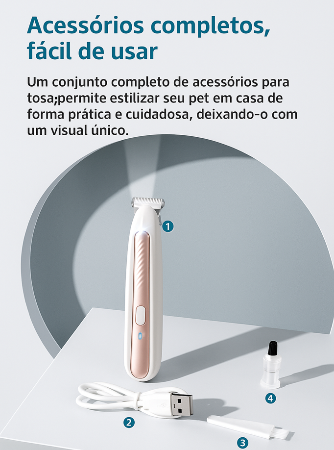 Aparador de Pelos com LED Pet Fox