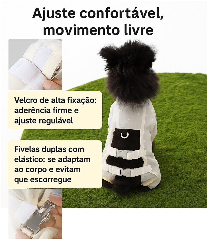 Macacão Pet Impermeável Anti-Sujeira Splash