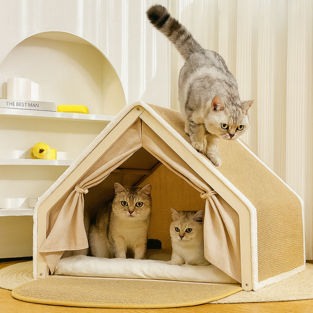 Casinha Pet Com Arranhador Sisal Pet Nature