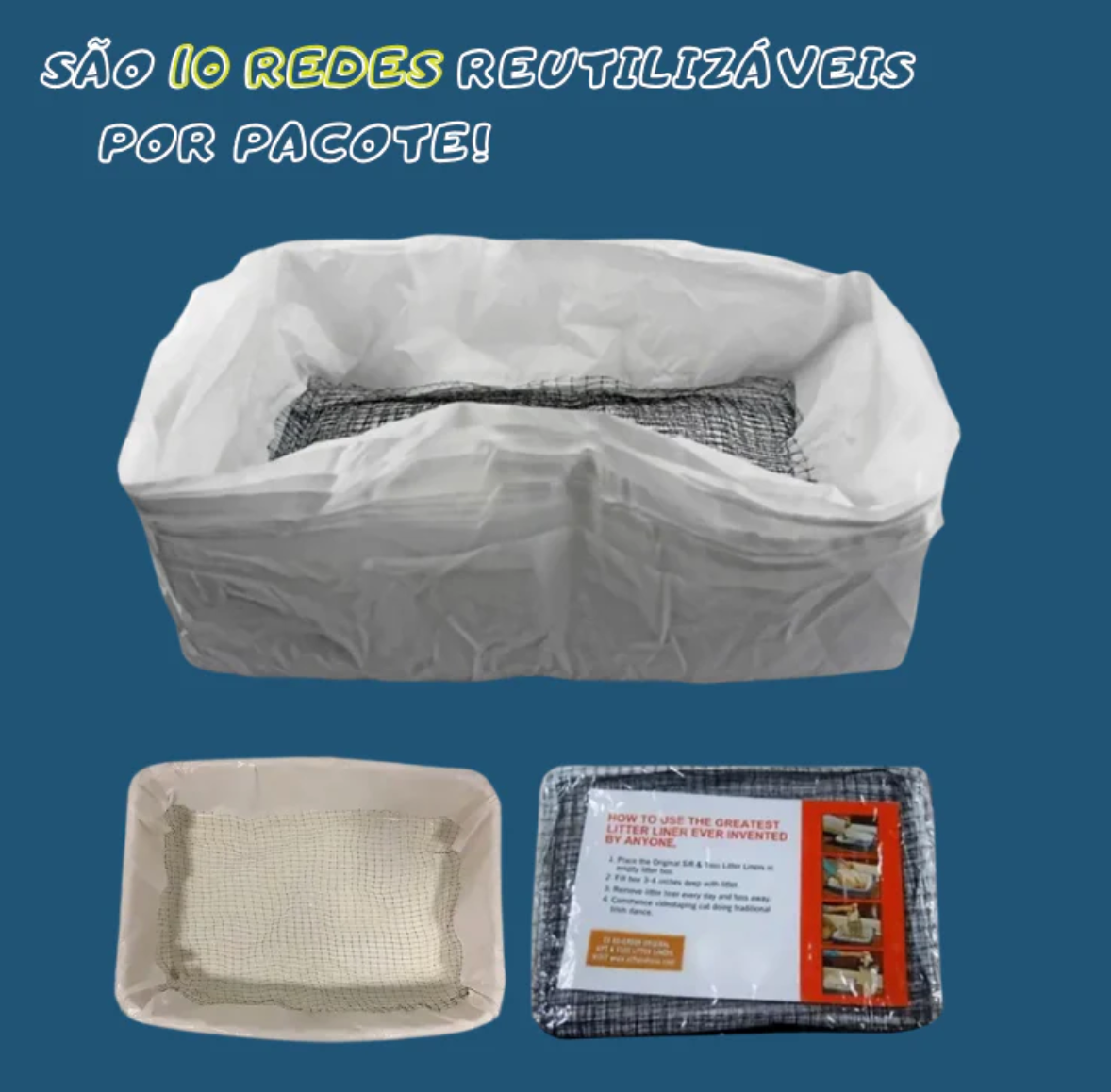 Rede Coletora Reutilizável para Caixa de Areia Toptic