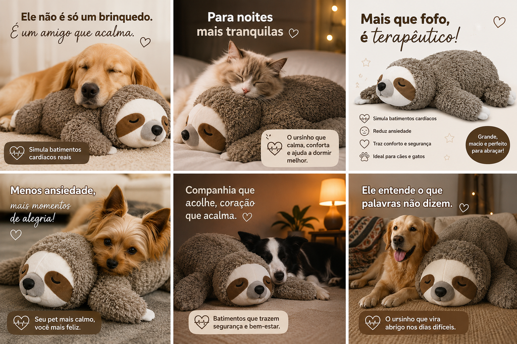 Ursinho Preguiça Serena - Simula batidas do coração
