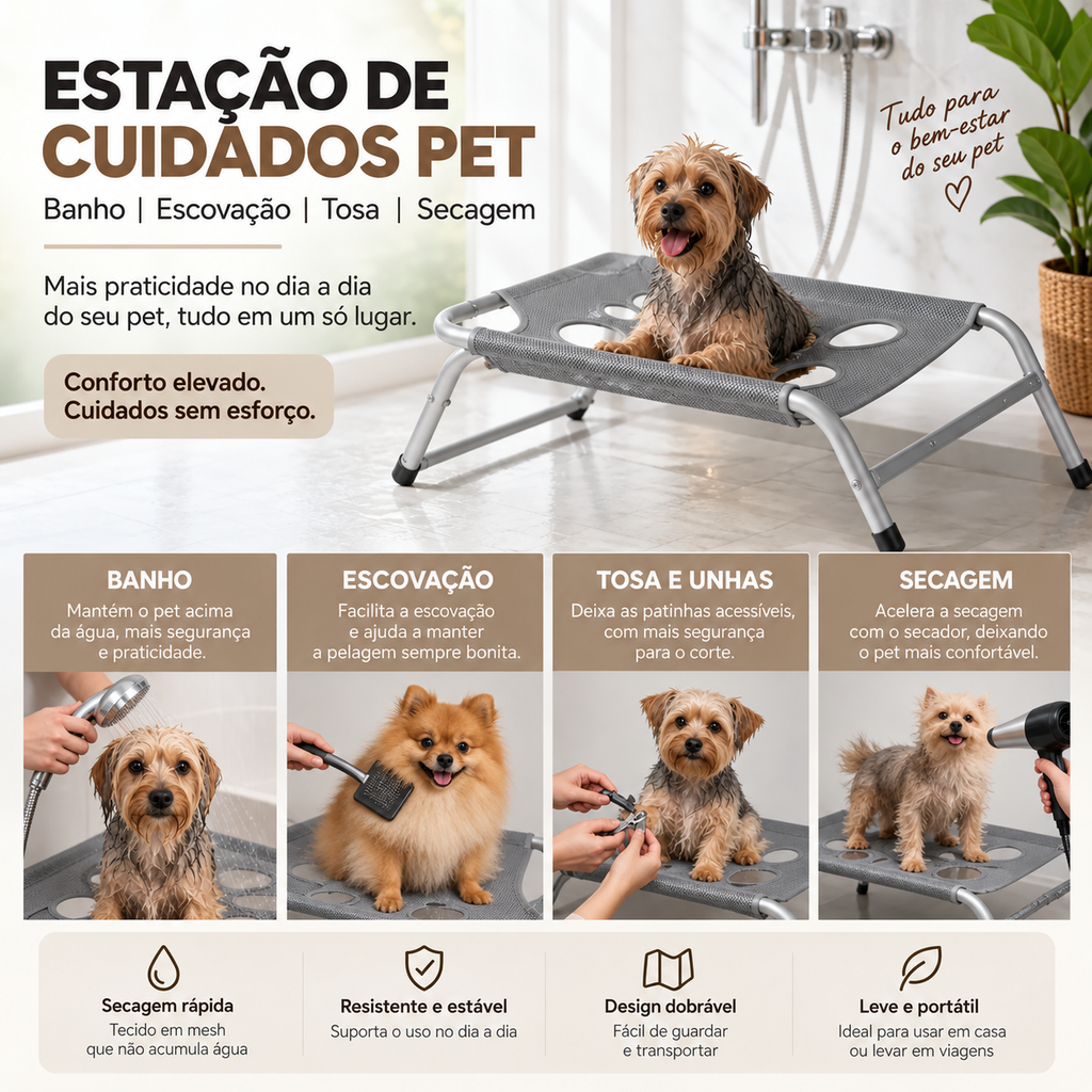 Suporte Estação de Secagem Multiuso Pet Drymi