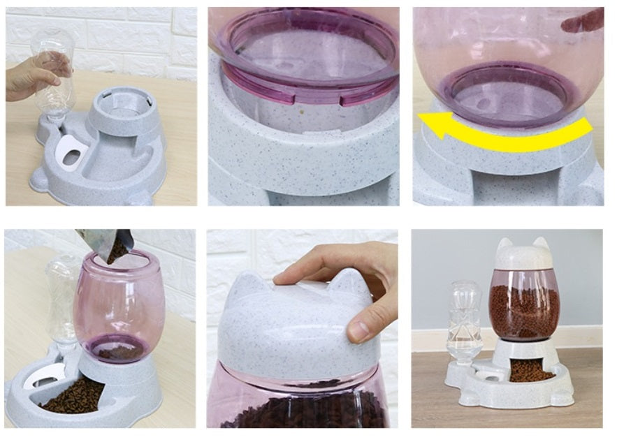 Comedouro & Bebedouro Automático com Alavanca Mameg