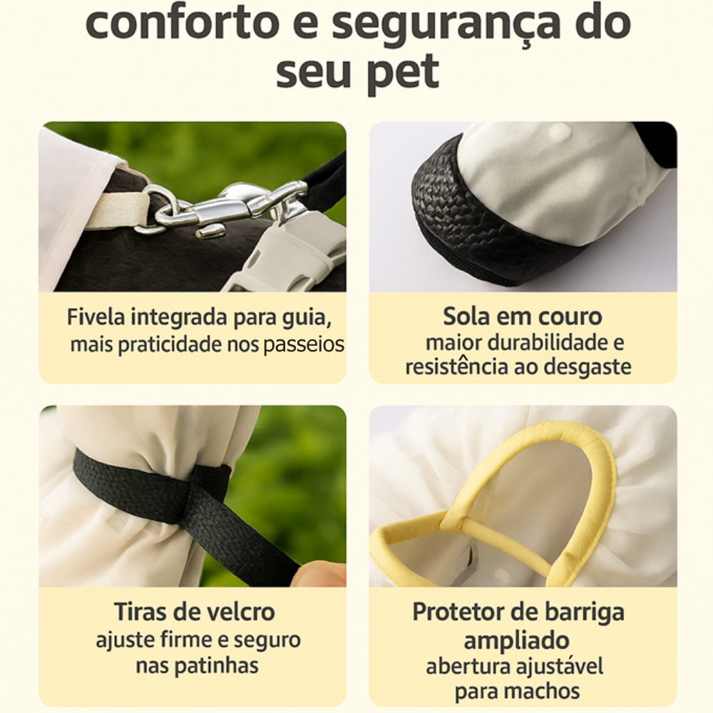 Macacão Pet Impermeável Anti-Sujeira Splash