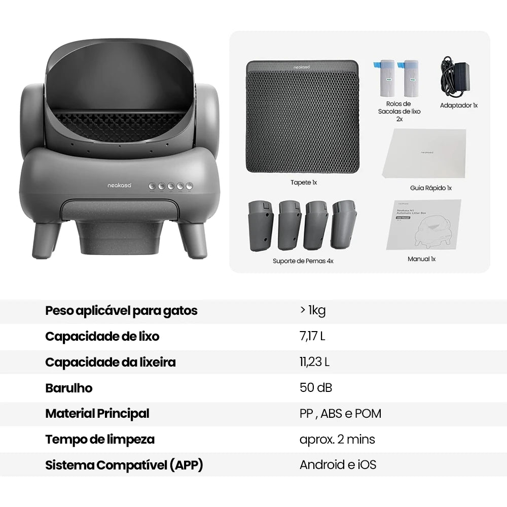 Caixa de Areia para Gatos Elétrica Inteligente, Anti-odor e Autolimpante SmartCat Box