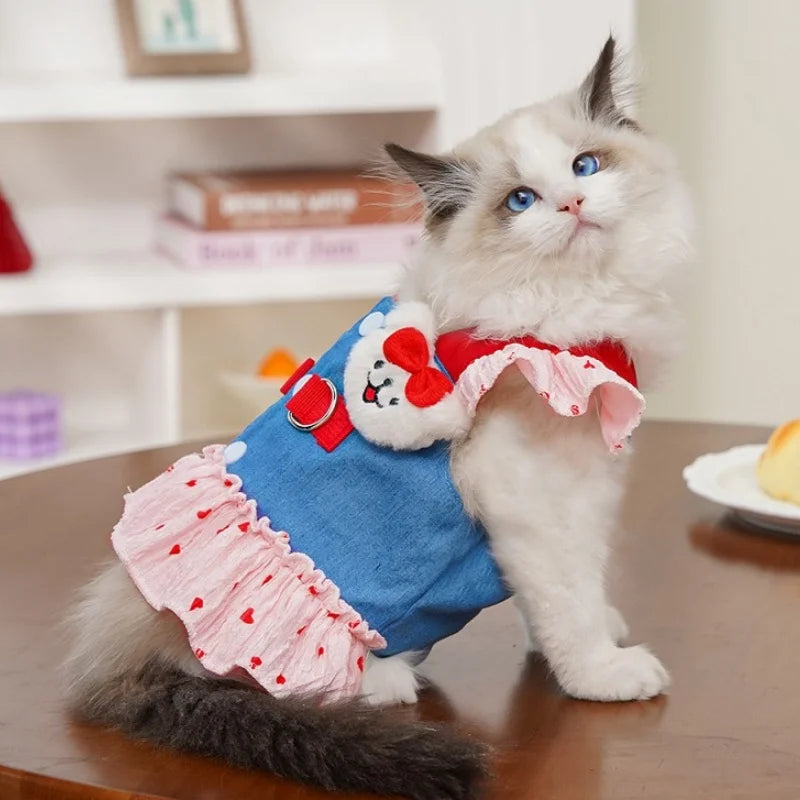 Vestido/Coleira & Guia Pet Moranguinho