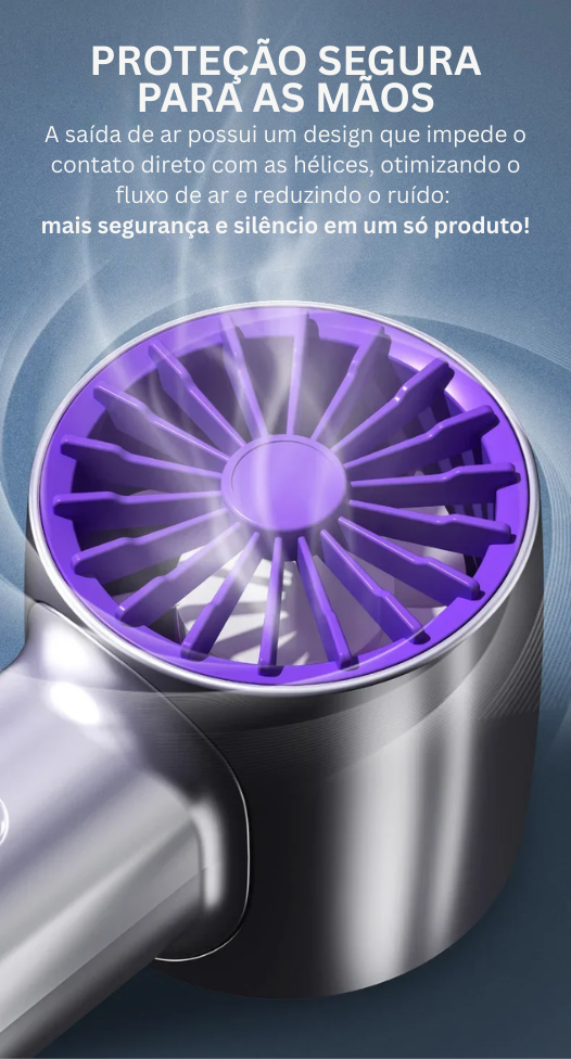 Seca Pet Portátil Silencioso USB Vento Sopro Mágico