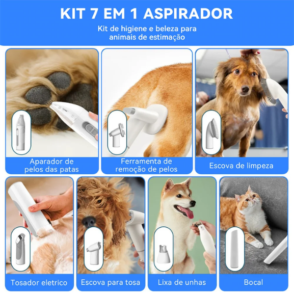 Máquina Removedora & Aspiradora de Pelos Pet Grande Capacidade HairFree