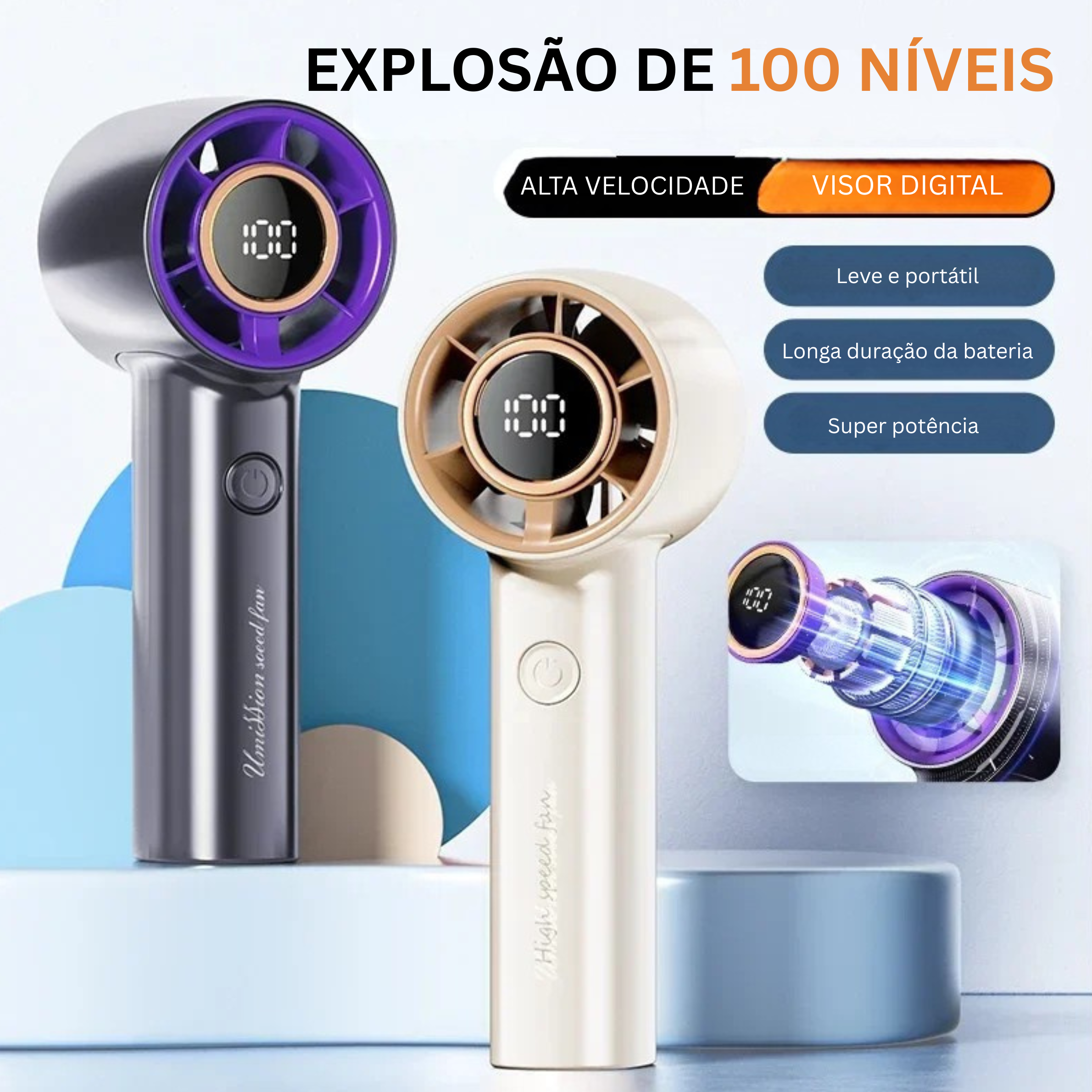 Seca Pet Portátil Silencioso USB Vento Sopro Mágico