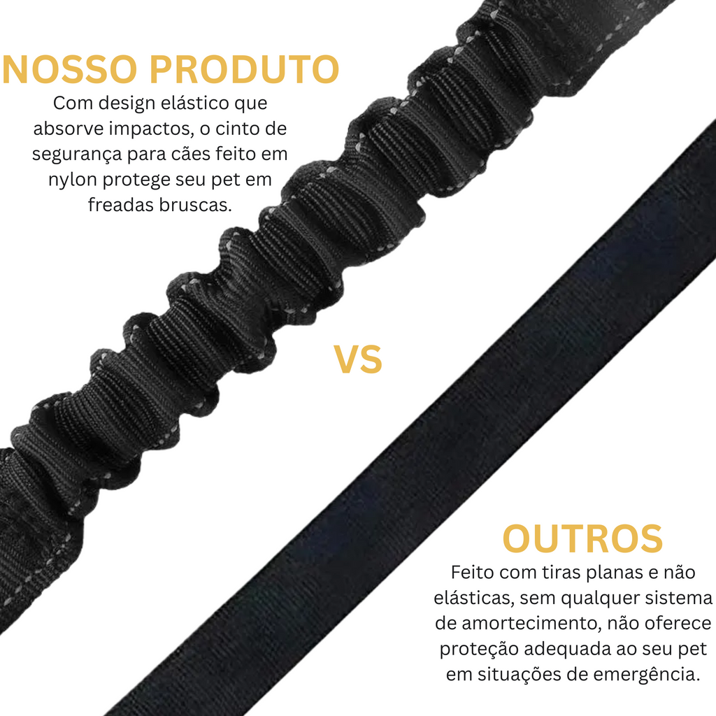 Cinto de Segurança SeguraPet 2 em 1 (Fivela Padrão + Gancho ISOFIX)