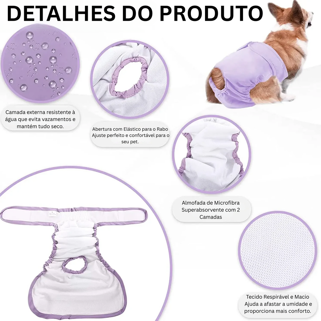 Fraldinha Pet Reutilizável Pantis