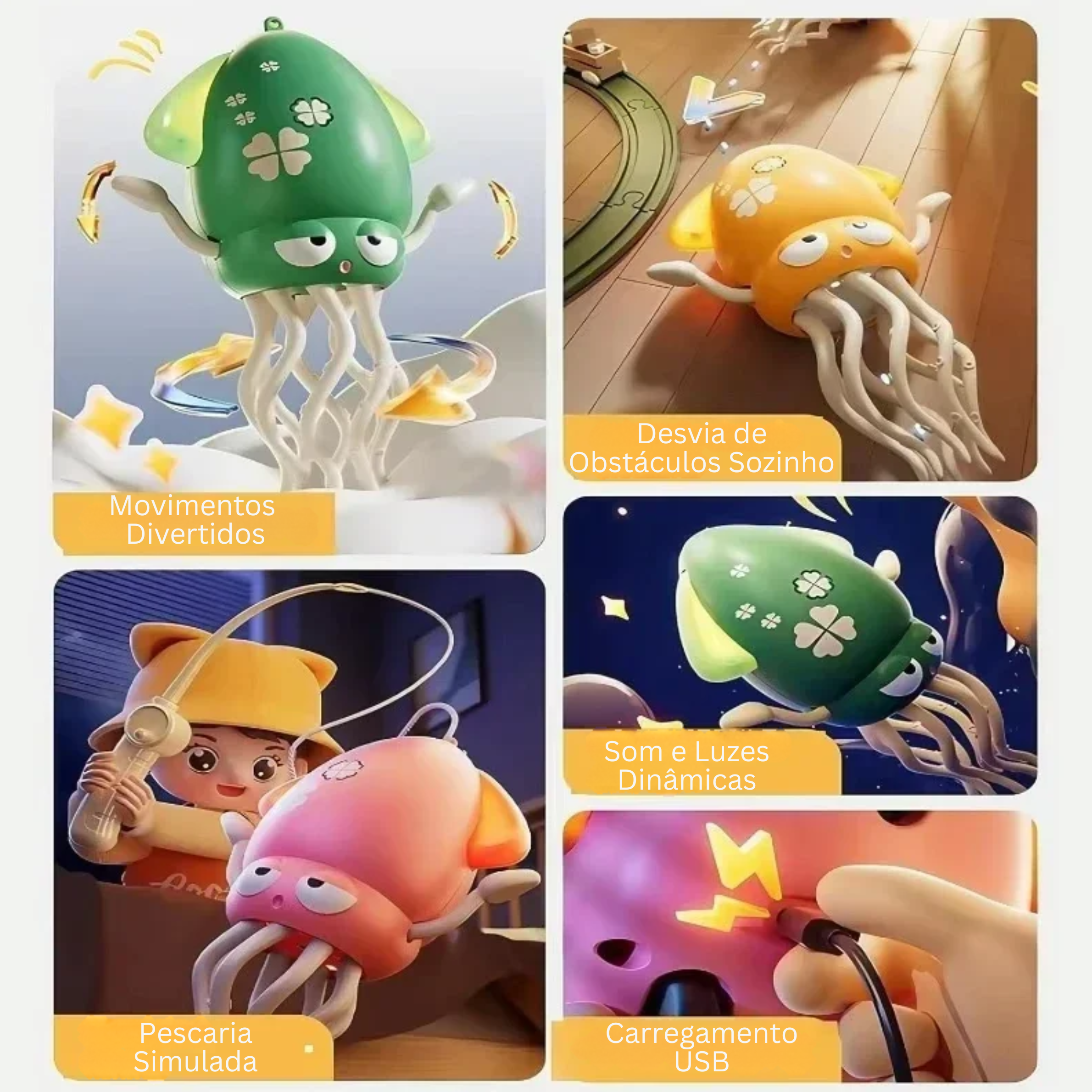 Brinquedo Pet Simula Carangueijo/Polvo Luminoso