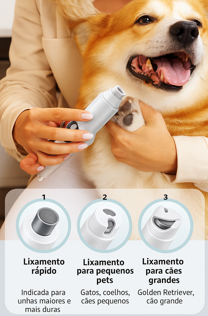 Aparador e Lixador 2 em 1 Pet Pelos Display LED Suprime