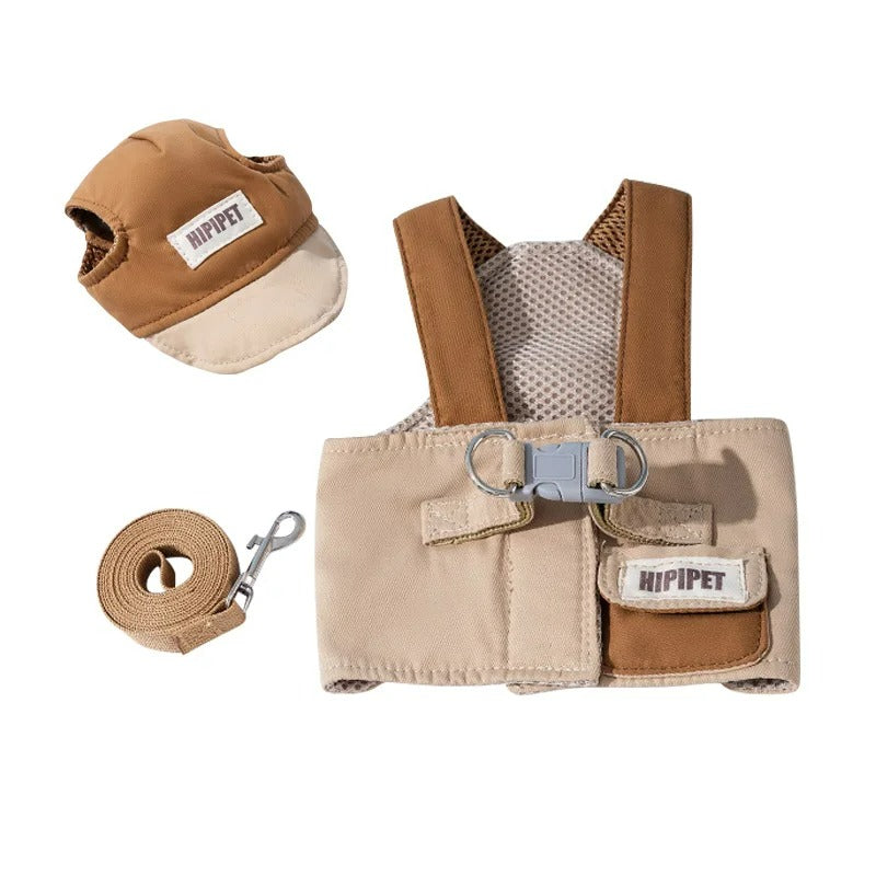 Kit Coleira Peitoral/Guia & Chapéu Hame