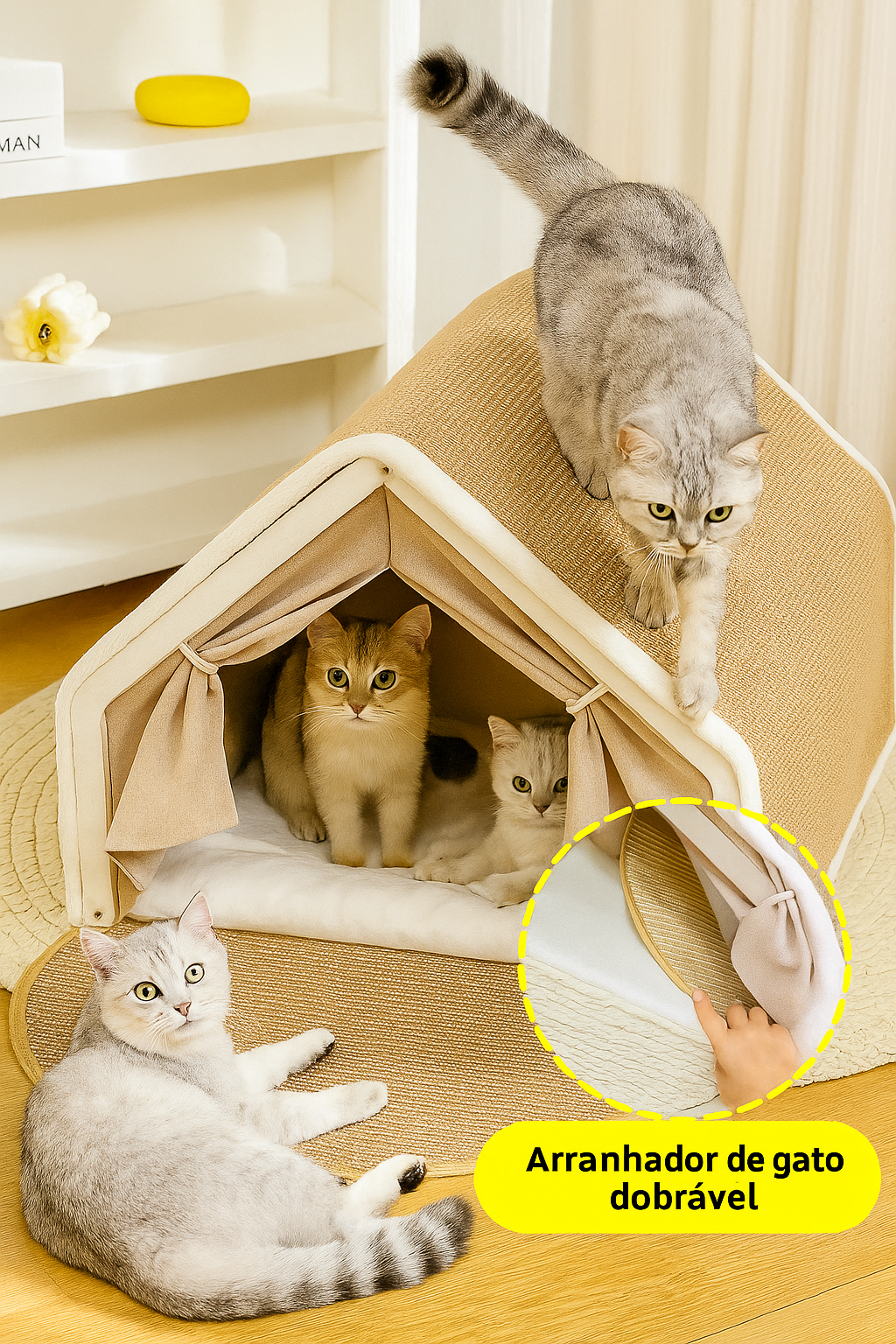 Casinha Pet Com Arranhador Sisal Pet Nature