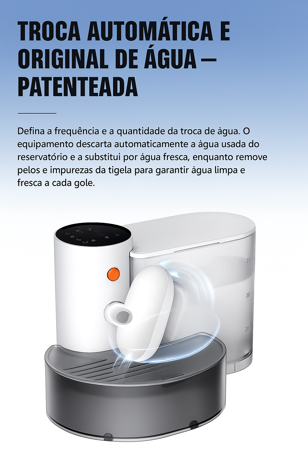 Bebedouro Pet Automático Inteligente Auqua Fresh